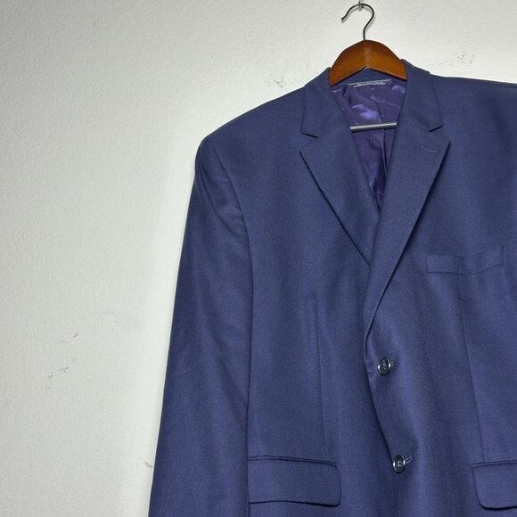 Jack Victor Men Navy Blazer Canada Exclusive Von Maur Size 44R Wool Silk Blend - Picture 12 of 16